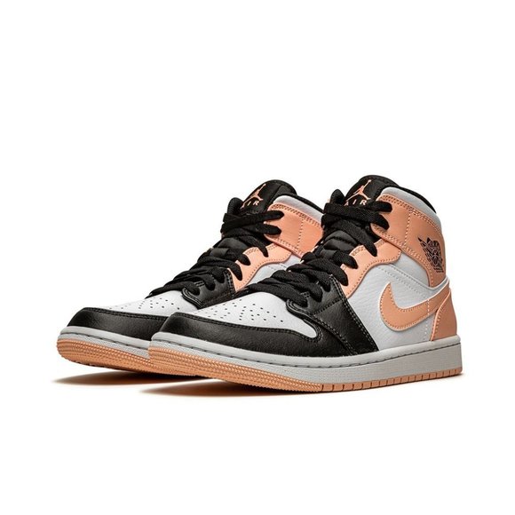 Jordan 1 Mid Crimson Tint White/Arctic Orange-Black 554724 133 Men's Siz… - Picture 1 of 14